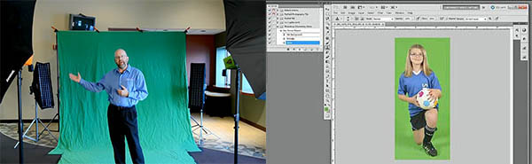 Shooting Chromakey photograph on a greenscreen and keying greenscreen photos in Photoshop